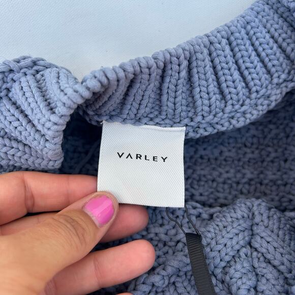 New Varley Adie Knit Vest Sweater Chunky Medium With Tags Stone Blue - Picture 8 of 11